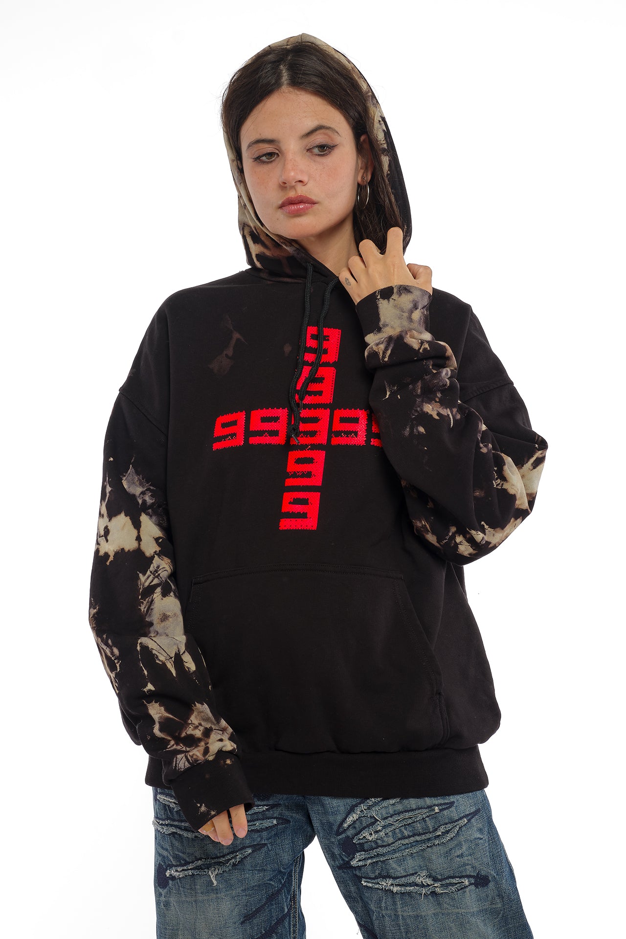 LE CLASSIC LOGO BLACK/RED - HOODIE