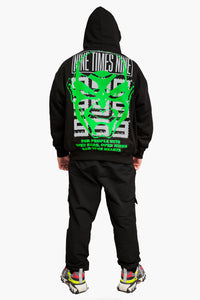 OPEN HEARTS BLACK/GREEN - HOODIE