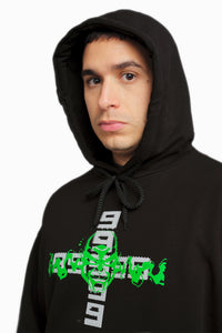 OPEN HEARTS BLACK/GREEN - HOODIE