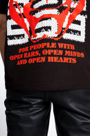 OPEN HEARTS LOGO BLACK/WHITE/RED - TEE