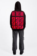 999999999 LOGO BLACK/RED - HOODIE